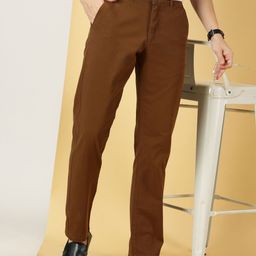 Thomas Scott Men Smart Slim Fit Pure Cotton Mid-Rise Chinos Trousers-picture-16