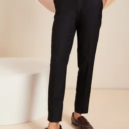 DENNISON Men Smart Tapered Fit Easy Wash Formal Trousers-image-89