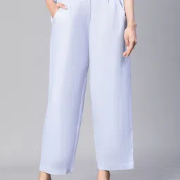 Oxolloxo Women Elasticated & Buttoned Cotton Trousers-image-55