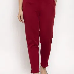 Trend Level Women Mid Rise Relaxed Straight Leg Easy Wash Wool Trousers-picture-33