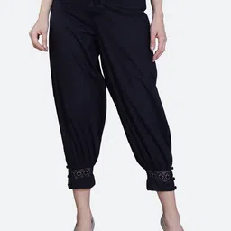 FCK-3 Women Relaxed High-Rise Pure Cotton Trousers-picture-41