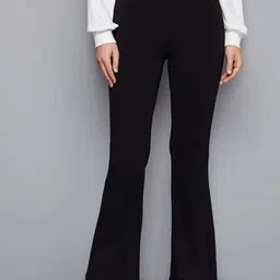 BROADSTAR Women Smart Flared High-Rise Easy Wash Bootcut Trousers-picture-47