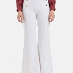 Kazo Women Flared High-Rise Easy Wash Bootcut Trousers-picture-0