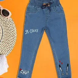 A-Okay Boys Clean Look Embroidered Slim Fit Cotton Denim Jeans-picture-32