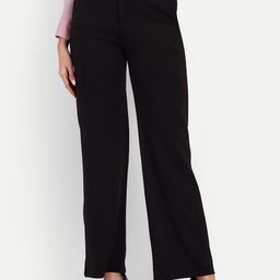 Next One Women Smart Loose Fit High-Rise Easy Wash Parallel Trousers-picture-4