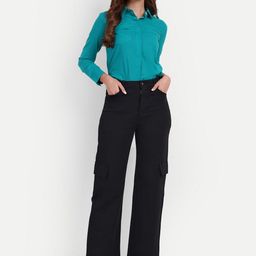 Next One Women Smart Loose Fit High-Rise Easy Wash Cargos Trousers-picture-1