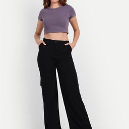 Next One Women Smart Loose Fit High-Rise Easy Wash Cargos-picture-3