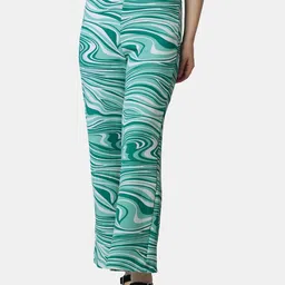 Popwings Women Printed Smart High-Rise Easy Wash Trousers-image-75