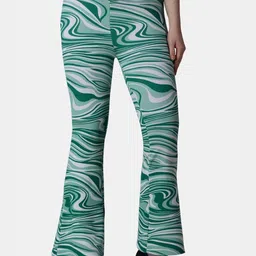 Popwings Women Smart Abstract Printed High-Rise Trousers-image-44