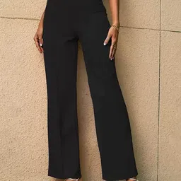 Dream Beauty Fashion Women Easy Wash Mid-Rise Pleated Parallel Trouser-picture-56