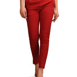 BAESD Women Mid Rise Easy Wash Cotton Cigarette Trousers-picture-44