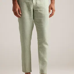 Andamen Premium Men Striped Regular Fit Mid-Rise Flat-Front Linen Chinos-picture-16