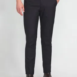 Arrow Men Self Design Mid-Rise Slim Fit Dobby Formal Trousers-image-58