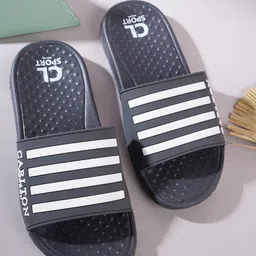 Carlton London sports Men Striped Sliders-picture-12