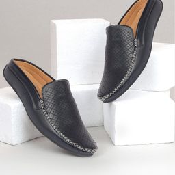 FAUSTO Men Perforated Lightweight Back Open Loafers-picture-15