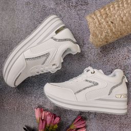 Jove Women Colourblocked PU Sneakers-image-83