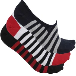 Alvaro Castagnino Men Multi Colored Pack Of 3 Stripped Shoe Liners-6