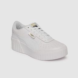 Puma Women White Cali Wedge Sneakers-image-11