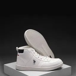 u.s. polo assn. U S Polo Assn Men Off White PU Sneakers-picture-5