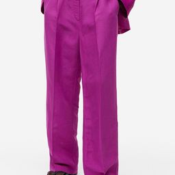 H&M Women Wide Linen-Blend Trousers-picture-23