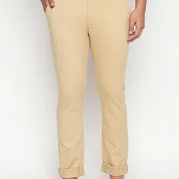 Basics Men Khaki Tapered Fit High-Rise Joggers Trousers-image-99