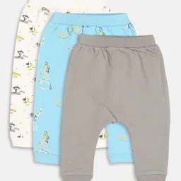 MINI KLUB Infants Boys Pack Of 3 Printed Cotton Joggers-picture-38