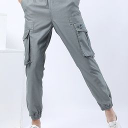 HIGHLANDER Men Green Slim Fit Joggers Trousers-image-20