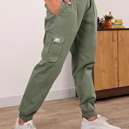 Beyoung Men Mid-Rise Pure Cotton Joggers-image-10