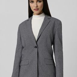 Van Heusen Self Design Single Breasted Formal Blazer-picture-0