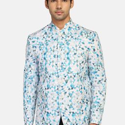 TAHVO Men Printed Slim-Fit Bandhgala Blazers-15