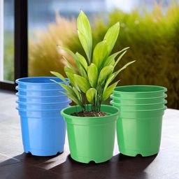 Kuber Industries 10Pc Green & Blue Lightweight Planters-17