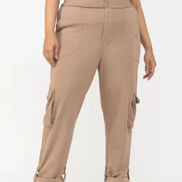SPIRIT ANIMAL Women Relaxed High-Rise Cargos Trousers-picture-31