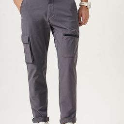 British Club Men Smart Slim Fit Cargos Trousers-image-19