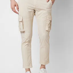 SPYKAR Men Mid Rise Regular Fit Cargos Cotton Trousers-image-28