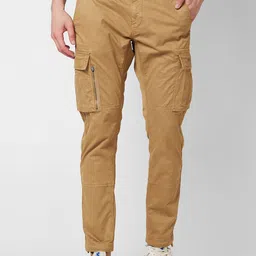 SPYKAR Men Mid Rise Regular Fit Cargos Cotton Trousers-image-30