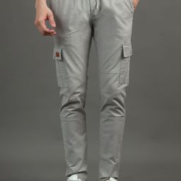 PAUL STREET Men Smart Slim Fit Mid-Rise Cargos Trousers-image-58
