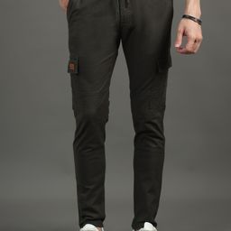 PAUL STREET Men Smart Slim Fit Mid-Rise Cargos Trousers-image-57