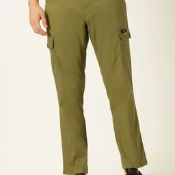 Thomas Scott Men Smart Slim Fit Linen Cotton Cargos Trousers-image-7
