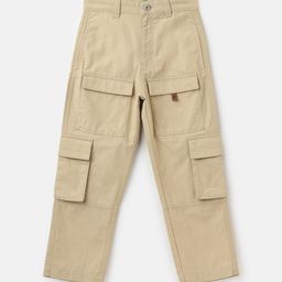 United Colors of Benetton Boys Mid Rise Pure Cotton Cargos Trousers-image-86