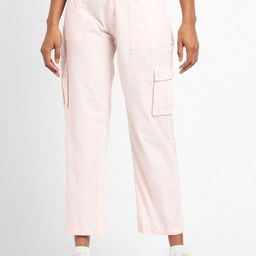 FOREVER 21 Women Smart Cotton Mid-Rise Cargos Trousers-image-72