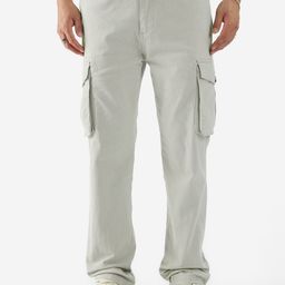 The Souled Store Men Mid Rise Pure Cotton Cargo Trousers-70