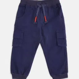 Pantaloons Baby Boys Navy Blue Joggers Trousers-picture-37