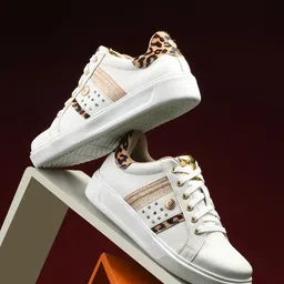 CARLO ROMANO Women Round Toe Lightweight Leather Sneakers-image-11
