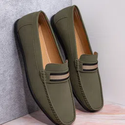 Styli Men Faux Suede Slip On Loafers-image-94