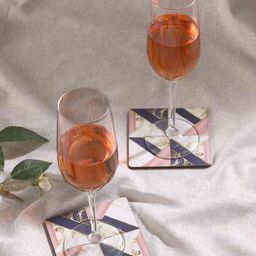 Wonderchef Casablanca Set Of 6 Brown Square Marble Mosaic Coasters-45