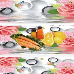 REVEXO Pink & White 3 Pieces Printed Water Resistant Fridge Mats-54