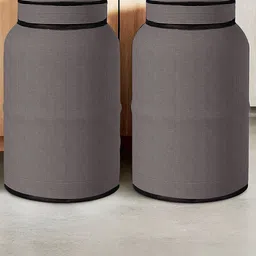 Kuber Industries 2-Pcs Brown Mini Checked LPG Cylinder Cover-13