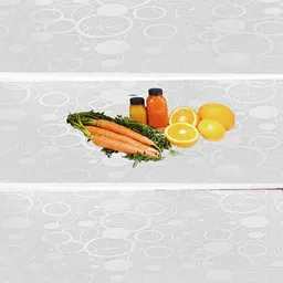 REVEXO White & Transparent 2 Pcs Printed Fridge Mat-13