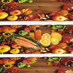 REVEXO Brown & Yellow 3 Pieces Printed Fridge Mats-50