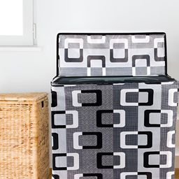 REVEXO Black & White Printed Washing Machine Cover-17